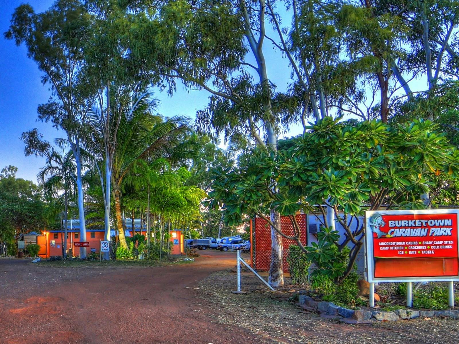 Entrance to the Burketown Caravan Park